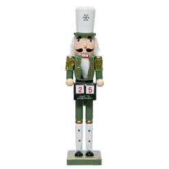 Soldatino Schiaccianoci in legno (H38 cm) Henri e Calendario Verde