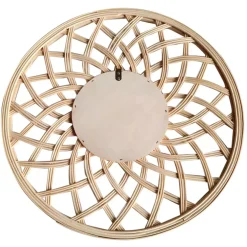Specchio da parete in bambù (D44.5 cm) Orenna Beige