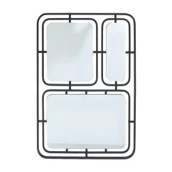 Specchio da parete in metallo (Alt 80 cm) Riflesso Metallico Nero
