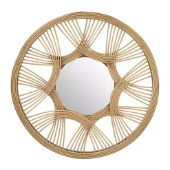 Specchio da parete rattan rotondo (D45 cm) Honiara Naturale