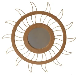 Specchio e decorazione da parete in canapa (D75 cm) Sun Beige