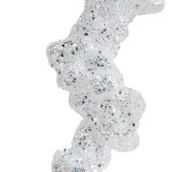 Stalattite da appendere (H25 cm) Ghiaccio Bianco glitterato