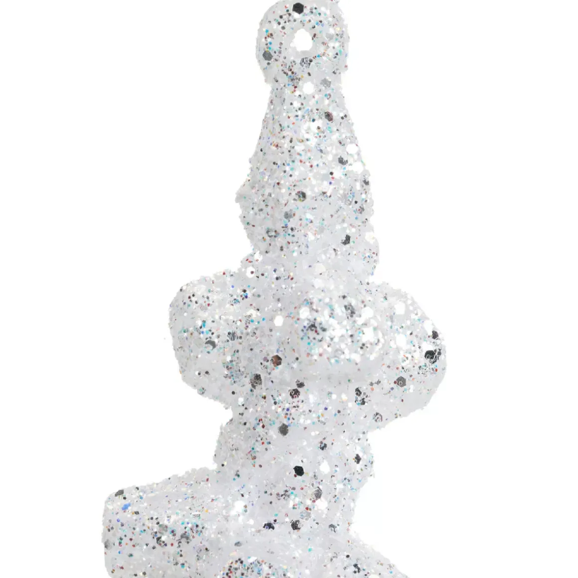 Stalattite da appendere (H25 cm) Ghiaccio Bianco glitterato