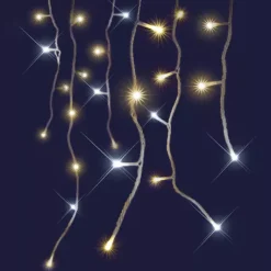 Stalattite luminosa interconnessa 8 m 160 LED Flash Bicolore Bianco caldo e freddo