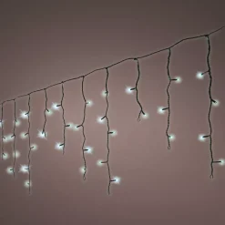 Stalattite luminosa 30 m 900 LED cavo nero Stars Altezza grande XL Timer Bianco freddo