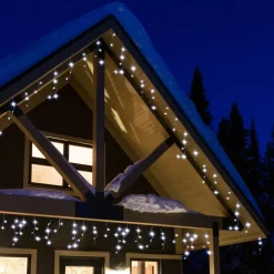 Stalattite luminosa 20 m 490 LED cavo nero Stars Bianco freddo