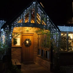 Stalattite luminosa 7,50 m 175 LED cavo bianco Stars Bianco freddo