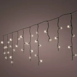 Stalattite luminosa 11 m 259 LED cavo nero Stars Bianco caldo