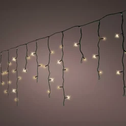 Stalattite luminosa 20 m 490 LED cavo nero Stars Bianco caldo dorato