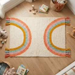 New Tappeto cotone bambino (150 x 100 cm) Arcobaleno Tessile Arredo Bimbi