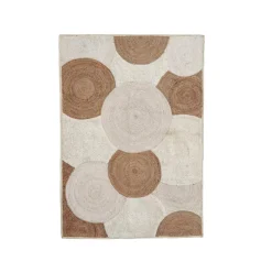 Tappeto rettangolare per salotto in juta intrecciata a mano (200x300 cm) Reina Beige