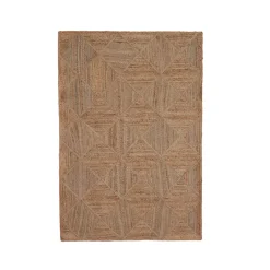 Tappeto rettangolare per soggiorno juta intrecciato a mano (140 x 200 cm) Anaya Marrone