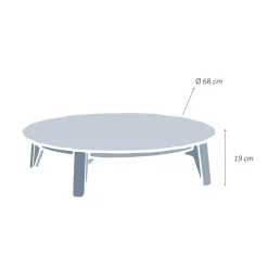 Outlet Tavolino basso rotonde (P68 cm) Monte Carlo Tavolini Da Giardino, Divani