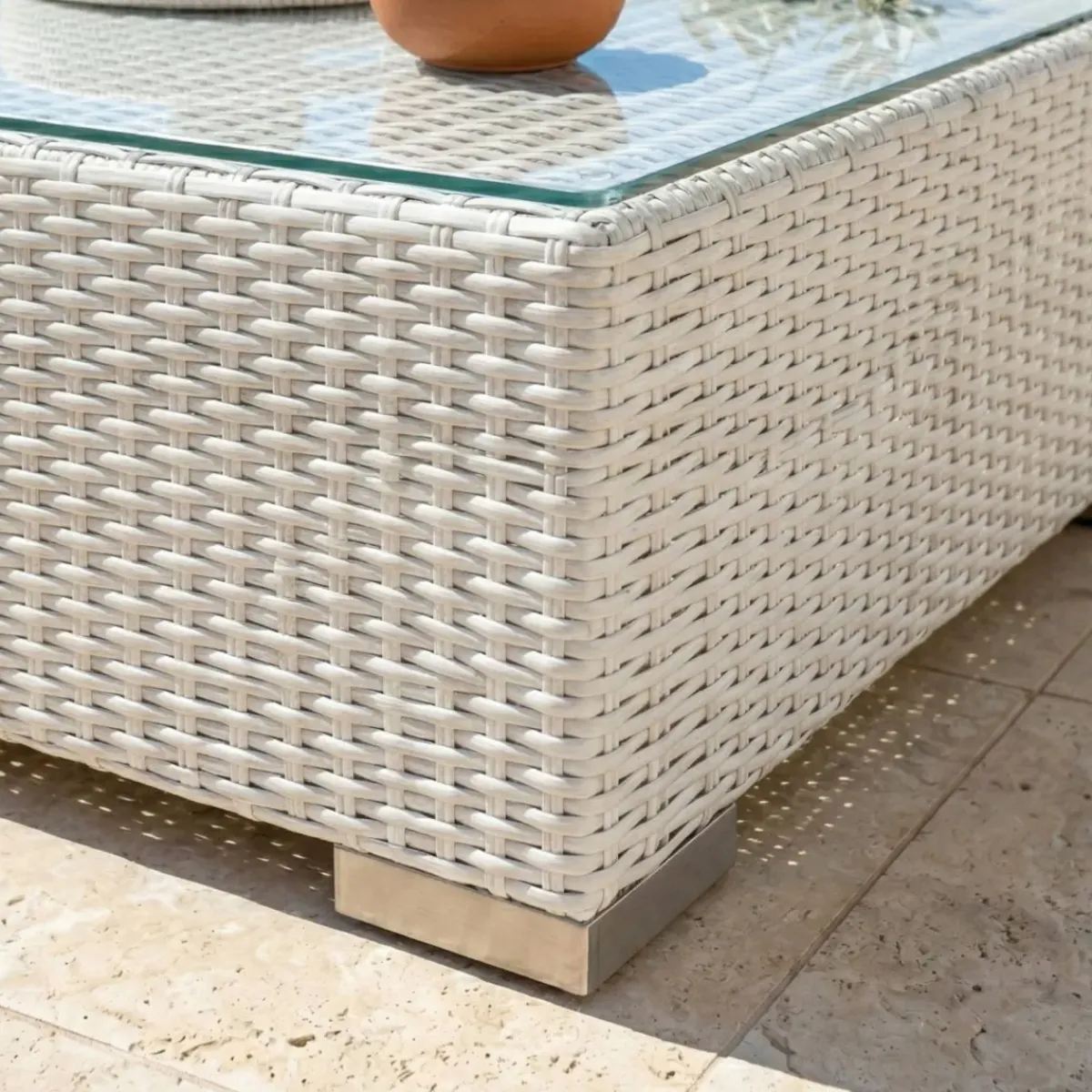 Online Tavolino da giardino quadrato in resina intrecciata Palma Tavolini Da Giardino, Divani