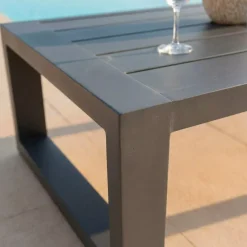 Hot Tavolino da giardino rettangolare in alluminio (94 x 72 cm) Elba Grigio Tavolini Da Giardino, Divani