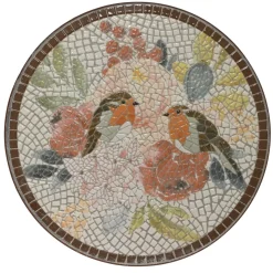 New Tavolino d'appoggio rotondo in mosaico (H46 x D39 cm) Aberdeen Tavolini Da Giardino, Divani