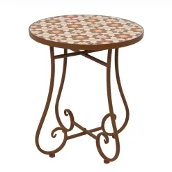 Best Tavolino d'appoggio rotondo in mosaico (H46 x D39 cm) Madrid Tavolini Da Giardino, Divani