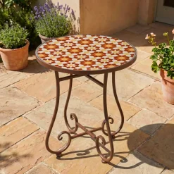 Best Tavolino d'appoggio rotondo in mosaico (H46 x D39 cm) Madrid Tavolini Da Giardino, Divani