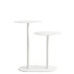 Tavolino in metallo a 2 livelli (H53 cm) Luga Bianco