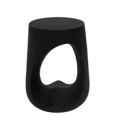 Tavolino rotondo in magnesio ossidato (H50,8 cm) Baylim Nero
