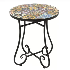 New Tavolino rotondo in mosaico (H46 x D39 cm) Braga Tavolini Da Giardino, Divani