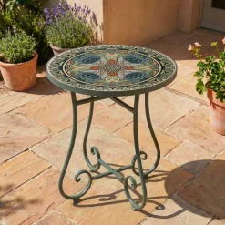 Best Tavolino rotondo in mosaico (H46 x D39 cm) Cancùn Tavolini Da Giardino, Divani