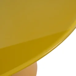 Tavolino rotondo in vetro e MDF (H42 cm) Jila Giallo