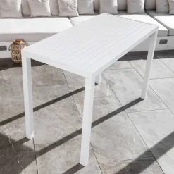 Outlet Tavolo alto in alluminio 6 posti (160 x Alt 105 cm) Murano Salotto Da Balcone|Salotto Da Giardino