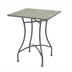 Clearance Tavolo bistro quadrato fisso in mosaico (58 x 58 cm) Aveiro Grigio e oliva Salotto Da Balcone|Tavoli Da Giardino