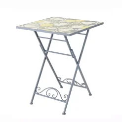 Clearance Tavolo bistro quadrato pieghevole in mosaico (58 x 58 cm) Sorrento Azzurro Salotto Da Balcone|Tavoli Da Giardino