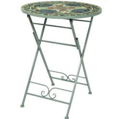 New Tavolo bistrot rotonda pieghevole mosaico (60 cm) Cancùn Salvia Salotto Da Balcone|Salotto Da Giardino