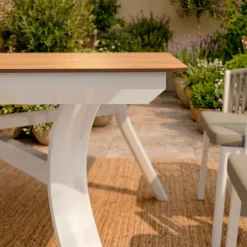 Tavolo da giardino alluminio 8 posti (136 x 136 cm) Amalfi Bianco Salotto Da Giardino|Tavoli Da Giardino