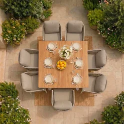 Tavolo da giardino alluminio 8 posti (136 x 136 cm) Amalfi Bianco Salotto Da Giardino|Tavoli Da Giardino