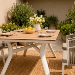 Tavolo da giardino alluminio 8 posti (136 x 136 cm) Amalfi Bianco Salotto Da Giardino|Tavoli Da Giardino