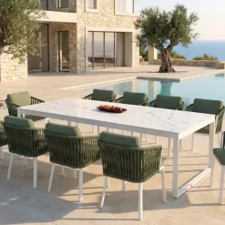 Hot Tavolo da giardino alluminio e ceramica 12 posti Kore Salotto Da Giardino|Tavoli Da Giardino