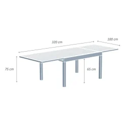 New Tavolo da giardino allungabile alluminio 12 posti (200/320 x 100 cm) Murano Grigio Salotto Da Giardino|Tavoli Da Giardino