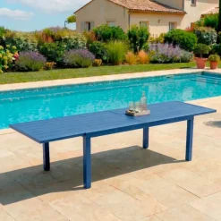 Tavolo da giardino allungabile in alluminio 10 posti (135/270 x 90 cm) Murano Blu Salotto Da Giardino|Tavoli Da Giardino