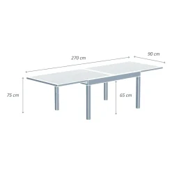 Online Tavolo da giardino allungabile in alluminio 10 posti (135/270 x 90 cm) Murano Verde oliva Salotto Da Giardino|Tavoli Da Giardino