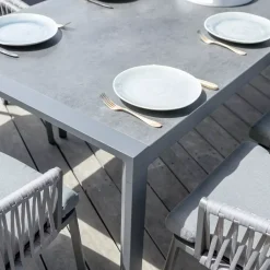 Outlet Tavolo da giardino allungabile 12 posti Alluminio Amalfi (300 x 96 cm) Grigio Salotto Da Giardino|Tavoli Da Giardino