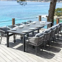 Outlet Tavolo da giardino allungabile 12 posti Alluminio Amalfi (300 x 96 cm) Grigio Salotto Da Giardino|Tavoli Da Giardino
