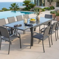 Sale Tavolo da giardino allungabile in vetro 12 posti Murano Grigio Salotto Da Giardino|Tavoli Da Giardino