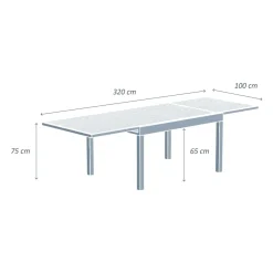 Tavolo da giardino allungabile in alluminio 12 posti (200/320 x 100 cm) Murano Salotto Da Giardino|Tavoli Da Giardino
