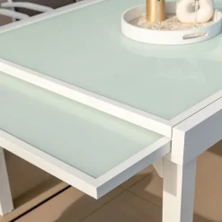 Clearance Tavolo da giardino allungabile in vetro 12 posti Murano Salotto Da Giardino|Tavoli Da Giardino