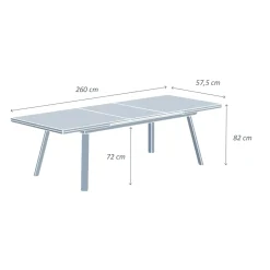 Tavolo da giardino allungabile alluminio 10 posti (260 x 96 cm) Amalfi Grigio antracite Salotto Da Giardino|Tavoli Da Giardino