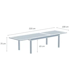 New Tavolo da giardino allungabile in vetro 12 posti Murano Salotto Da Giardino|Tavoli Da Giardino