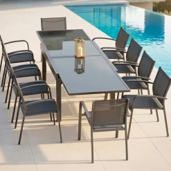 Online Tavolo da giardino allungabile in vetro 10 posti (135/270 x 90 cm) Murano Salotto Da Giardino|Tavoli Da Giardino