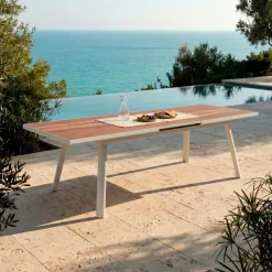Sale Tavolo da giardino allungabile alluminio 10 posti (260 x 96 cm) Amalfi Bianco Salotto Da Giardino|Tavoli Da Giardino