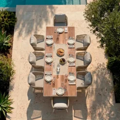 Sale Tavolo da giardino allungabile alluminio 10 posti (260 x 96 cm) Amalfi Bianco Salotto Da Giardino|Tavoli Da Giardino