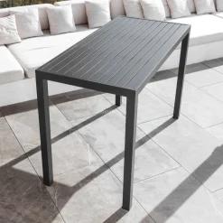 Online Tavolo da giardino alto in alluminio 6 posti (160 x H105 cm) Murano Grigio Salotto Da Balcone|Salotto Da Giardino