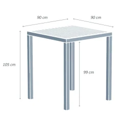 Sale Tavolo da giardino alto quadrato alluminio 4 posti (90 x H105 cm) Murano Grigio Salotto Da Balcone|Salotto Da Giardino